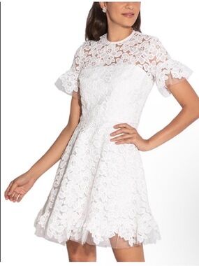 Shoshanna White Floral Lace Mini Dress